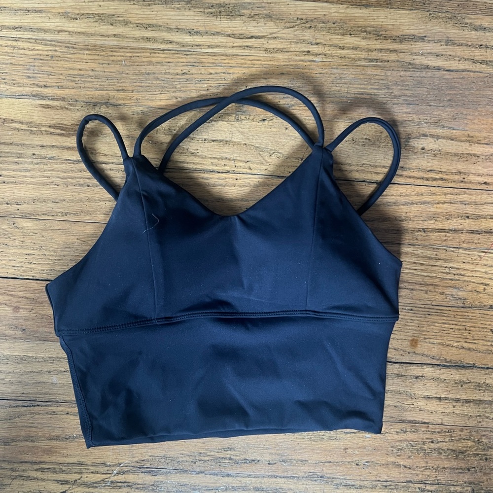 Pineapple Clothing sports bra. Black. Large. Like new. Cross-cross back.